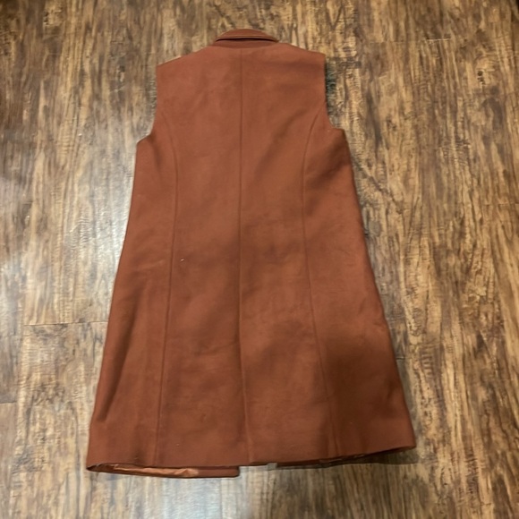 Zara Faux Fur warm rich brown cozy Vest size medium - Picture 3 of 10